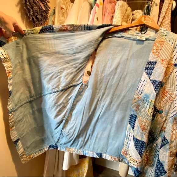 Patchwork, asymmetrical, sleeveless vest - Picture 8 of 10